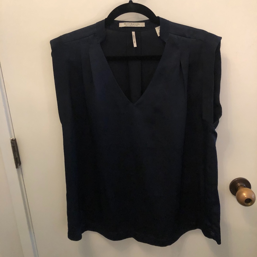 Scotch & Soda Dark Navy Sleeveless V-Neck